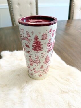 Clementine Paper Inc. 20oz Holiday Toile Stainless Steel Tumbler